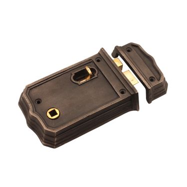 Click Here To Enlarge This Photo Of SB7107PEW - Spira Brass Gothic Rim Lock 125mm - Pewter