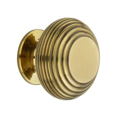 Click Here To Enlarge This Photo Of SB2301AB - Spira Brass Beehive Large 40mm Cupboard Knob - Aged Brass