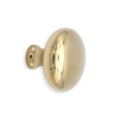 SB2331PBUL - Spira Brass Mushroom 38mm Cupboard Knob - Polished Brass Unlacquered