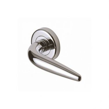 Click Here To Enlarge This Photo Of SC-1012-PC M.Marcus Sorrento Door Handle Lever Latch on Round Rose Goccia Design Polished Chrome Finish