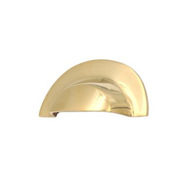 Click Here To Enlarge This Photo Of SB2307PBUL - Spira Brass Slim Cup Handle 105mm - Polished Brass Unlacquered