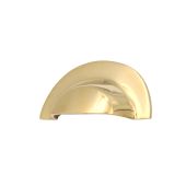 SB2307PBUL - Spira Brass Slim Cup Handle 105mm - Polished Brass Unlacquered