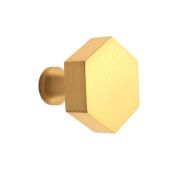 SB2311SB - Spira Brass Hexagonal Cupboard Knob 38mm - Satin Brass