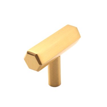Click Here To Enlarge This Photo Of SB2313SB - Spira Brass Hexagonal T Bar Cupboard Pull 50mm - Satin Brass