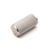 SB2327SS - Spira Brass Knurled Cylinder Cupboard Pull 17mm - Satin Silver