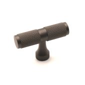 SB2328GG - Spira Brass Knurled T Bar Cupboard Pull 50mm - Gun Metal Grey