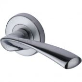 SC-2042-SC M.Marcus Sorrento Door Handle Lever Latch on Round Rose Treviso Design Satin Chrome Finish