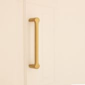 SB2421SB - Spira Brass Tulip Cabinet Pull Handle 155mm Centres - Satin Brass