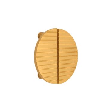 Click Here To Enlarge This Photo Of SB2405SB - Spira Brass Striped Half Moon Door Handles - Satin Brass Small 90mm