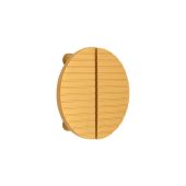 SB2405SB - Spira Brass Striped Half Moon Door Handles - Satin Brass Small 90mm