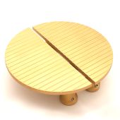 SB2406SB - Spira Brass Striped Half Moon Door Handles - Satin Brass Large 150mm