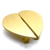SB2407SB - Spira Brass Heart Brass Cabinet Door Handles - Satin Brass 150mm