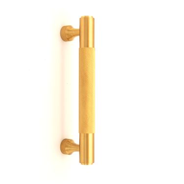 Click Here To Enlarge This Photo Of SB2413SB - Spira Brass Knurled Bar Handles 130mm Centres - Satin Brass