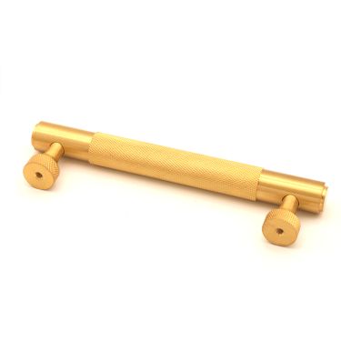 Click Here To Enlarge This Photo Of SB2413SB - Spira Brass Knurled Bar Handles 130mm Centres - Satin Brass