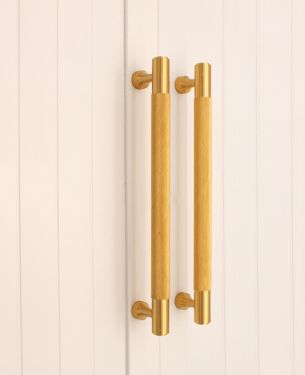 Click Here To Enlarge This Photo Of SB2413SB - Spira Brass Knurled Bar Handles 130mm Centres - Satin Brass