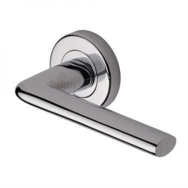 Click Here To Enlarge This Photo Of SC-2352-PC M.Marcus Sorrento Door Handle Lever Latch on Round Rose Lena Design Polished Chrome Finish
