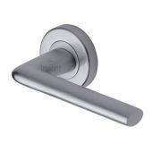 SC-2352-SC M.Marcus Sorrento Door Handle Lever Latch on Round Rose Lena Design Satin Chrome Finish