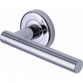 SC-3052-PC M.Marcus Sorrento Door Handle Lever Latch on Round Rose Shuttle Design Polished Chrome Finish