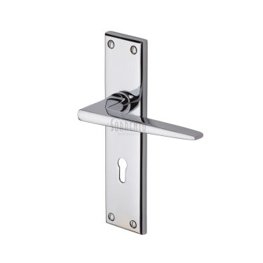 Click Here To Enlarge This Photo Of SC-3400-PC M.Marcus Sorrento Door Handle Lever Lock Swift Design Polished Chrome Finish