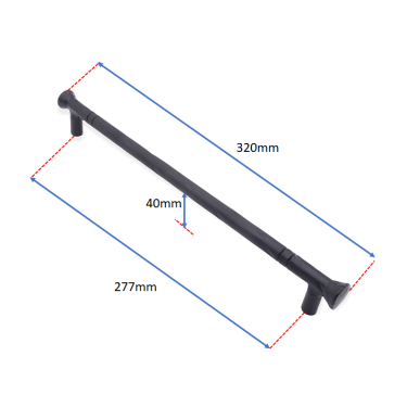 Click Here To Enlarge This Photo Of FC214 - Spira Brass Dona Pull Handle Large 320mm c/c - Black Iron
