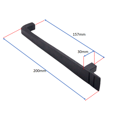 Click Here To Enlarge This Photo Of FC217 - Spira Brass Skeg Pull Handle Medium 160mm c/c - Black Iron