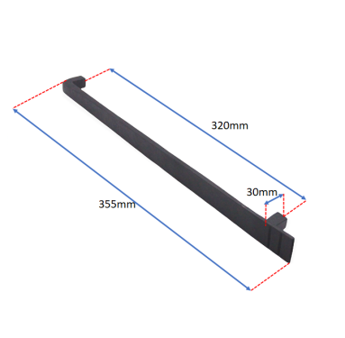 Click Here To Enlarge This Photo Of FC218 - Spira Brass Skeg Pull Handle Large 320mm c/c - Black Iron