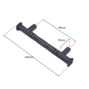 Click Here To Enlarge This Photo Of FC221 - Spira Brass Jade Pull Handle Small 96mm c/c - Black Iron