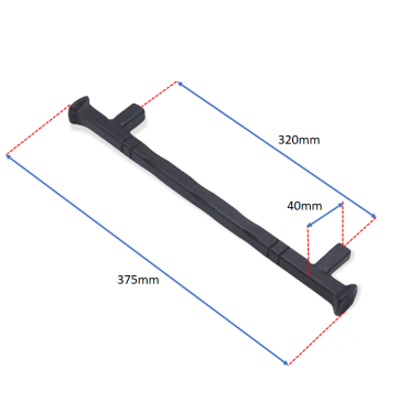 Click Here To Enlarge This Photo Of FC223 - Spira Brass Jade Pull Handle Large 320mm c/c - Black Iron