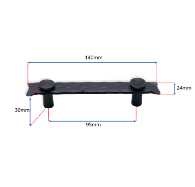 Click Here To Enlarge This Photo Of FC224 - Spira Brass Marvel Pull Handle 96mm c/c - Black Iron