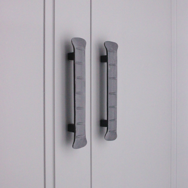 Click Here To Enlarge This Photo Of FC227 - Spira Brass Flamingo Pull Handle 96mm c/c - Black Iron