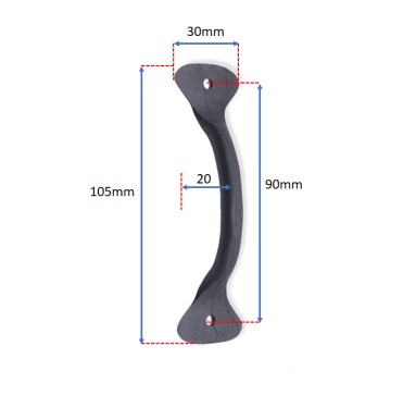 Click Here To Enlarge This Photo Of FC228 - Spira Brass Hammered Pull Handle Small 100mm - Black Iron