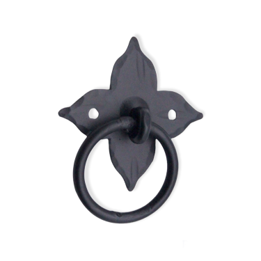 Click Here To Enlarge This Photo Of FC251 - Spira Brass Floret Ring Drop Pull - Black Iron
