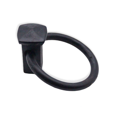 Click Here To Enlarge This Photo Of FC252 - Spira Brass Quadrate Ring Drop Pull - Black Iron