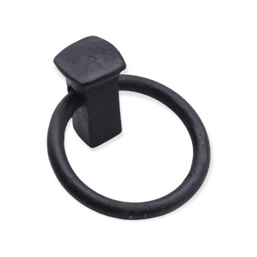 Click Here To Enlarge This Photo Of FC252 - Spira Brass Quadrate Ring Drop Pull - Black Iron