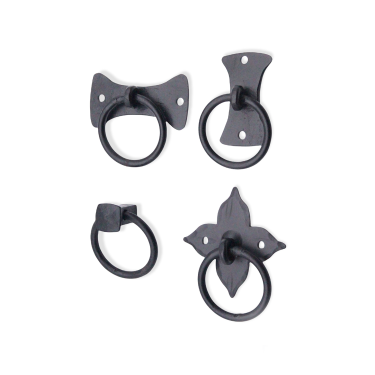 Click Here To Enlarge This Photo Of FC252 - Spira Brass Quadrate Ring Drop Pull - Black Iron
