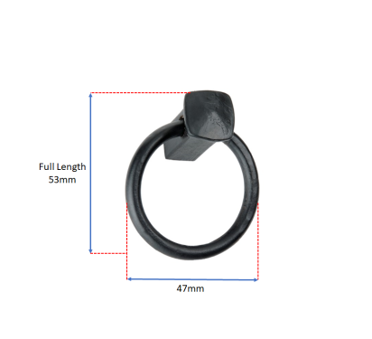 Click Here To Enlarge This Photo Of FC252 - Spira Brass Quadrate Ring Drop Pull - Black Iron