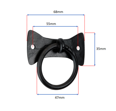 Click Here To Enlarge This Photo Of FC253 - Spira Brass Flamingo Ring Drop Pull - Black Iron
