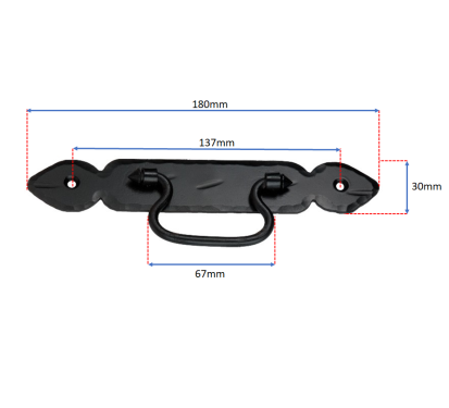 Click Here To Enlarge This Photo Of FC254 - Spira Brass Petal Ring Drop Pull - Black Iron