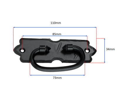 Click Here To Enlarge This Photo Of FC255 - Spira Brass Arrow Ring Drop Pull - Black Iron