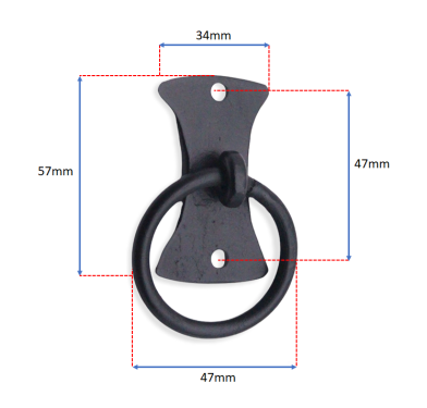 Click Here To Enlarge This Photo Of FC256 - Spira Brass Flutur Ring Drop Pull - Black Iron