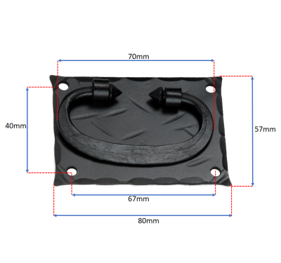 Click Here To Enlarge This Photo Of FC257 - Spira Brass Spike Ring Drop Pull - Black Iron