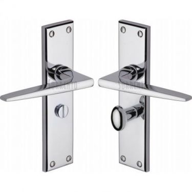Click Here To Enlarge This Photo Of SC-3430-PC M.Marcus Sorrento Door Handle For Bathroom Swift Design Polished Chrome Finish