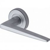 SC-3450-SC M.Marcus Sorrento Door Handle Lever Latch on Round Rose Swift Design Satin Chrome Finish
