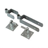 TIMCO DSFH300G - Galvanised Double Strap Fieldgate Hinge Set with Hook on Plate to suit 900-1200mm Wide Gates
