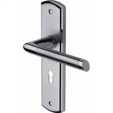 Click Here To Enlarge This Photo Of SC-3500-AP M.Marcus Sorrento Door Handle Lever Lock Mercury Design Apollo Finish