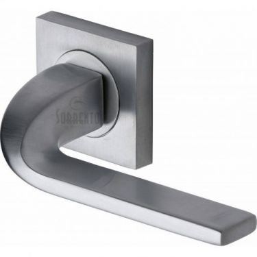 Click Here To Enlarge This Photo Of SC-3788-PC M.Marcus Sorrento Door Handle Lever Latch on Round Rose Stanford Design Polished Chrome Finish