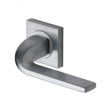 Click Here To Enlarge This Photo Of SC-3788-SC M.Marcus Sorrento Door Handle Lever Latch on Round Rose Stanford Design Satin Chrome Finish