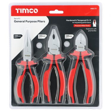 Click Here To Enlarge This Photo Of TIMCO 468173 - 3pc Tradesmans Pliers Set