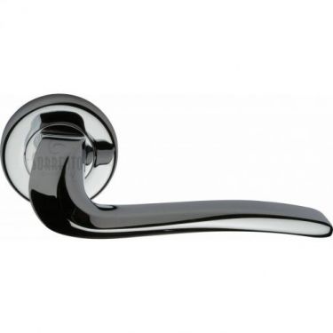 Click Here To Enlarge This Photo Of SC-4262-PC M.Marcus Sorrento Door Handle Lever Latch on Round Rose Capri Design Polished Chrome Finish