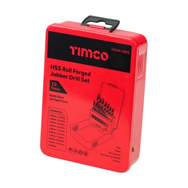 Click Here To Enlarge This Photo Of TIMCO HSSR19DS - 19pc HSS Roll Forged Jobber Drill Bit Set